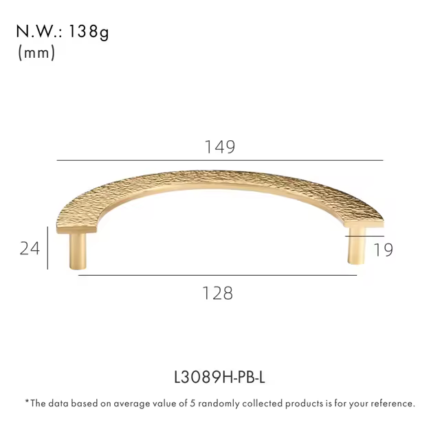 Uchwyt mosiężny Sculp Gold 128mm