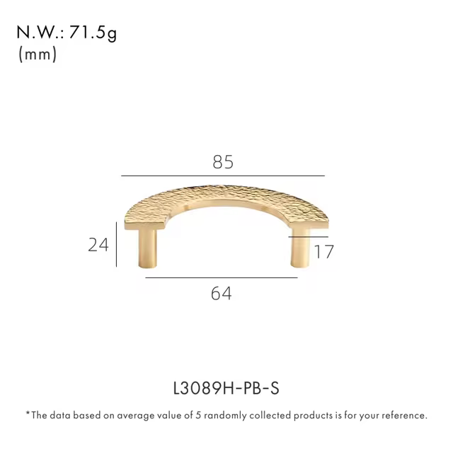 Uchwyt mosiężny Sculp Gold 64 mm