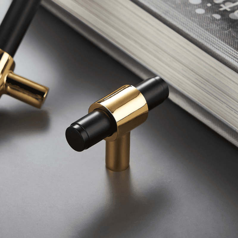 T-bar uchwyt meblowy Elegant czarno-złoty